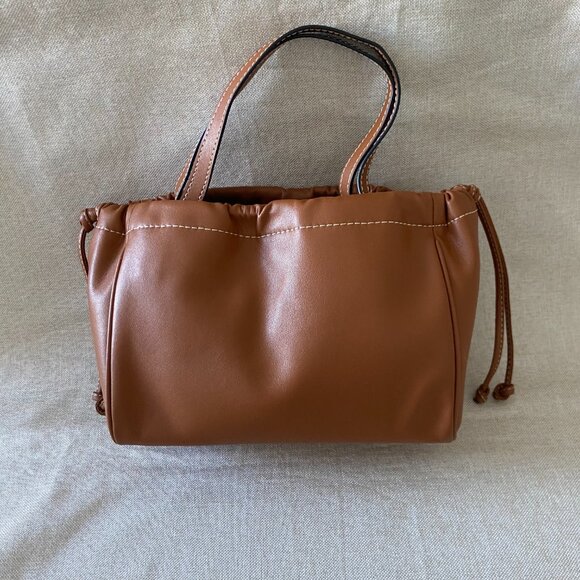 Celine Cabas Drawstring Brown Handbag Crossbody Bag - Picture 2 of 6